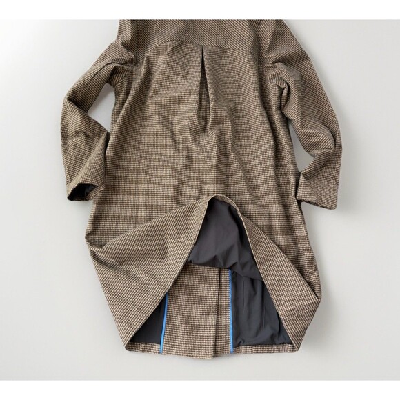 Maeve Anthropologie Plaid Double Breasted Peacoat Size L Oversized Lined - Picture 5 of 6